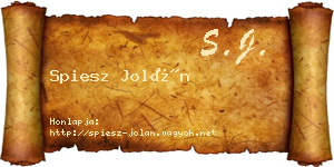Spiesz Jolán névjegykártya