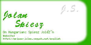 jolan spiesz business card